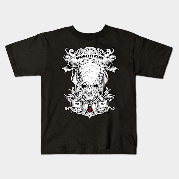 Predator skull Kids T-Shirt by FigureHQStudio